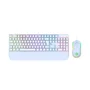 Kit Teclado E Mouse Mecânico Gamer Abnt2 LED RGB Switch Blue Usb 3200 Dpi Computador PC Fire Phoenix Bk-03 Branco