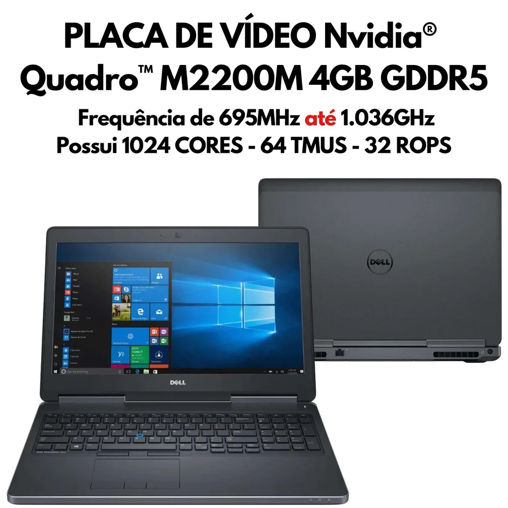Usado - Notebook Dell Precision 7520 Core i7 SSD 512gb 16gb Video Dedocado Nvidia M2000m 4gb - view 5
