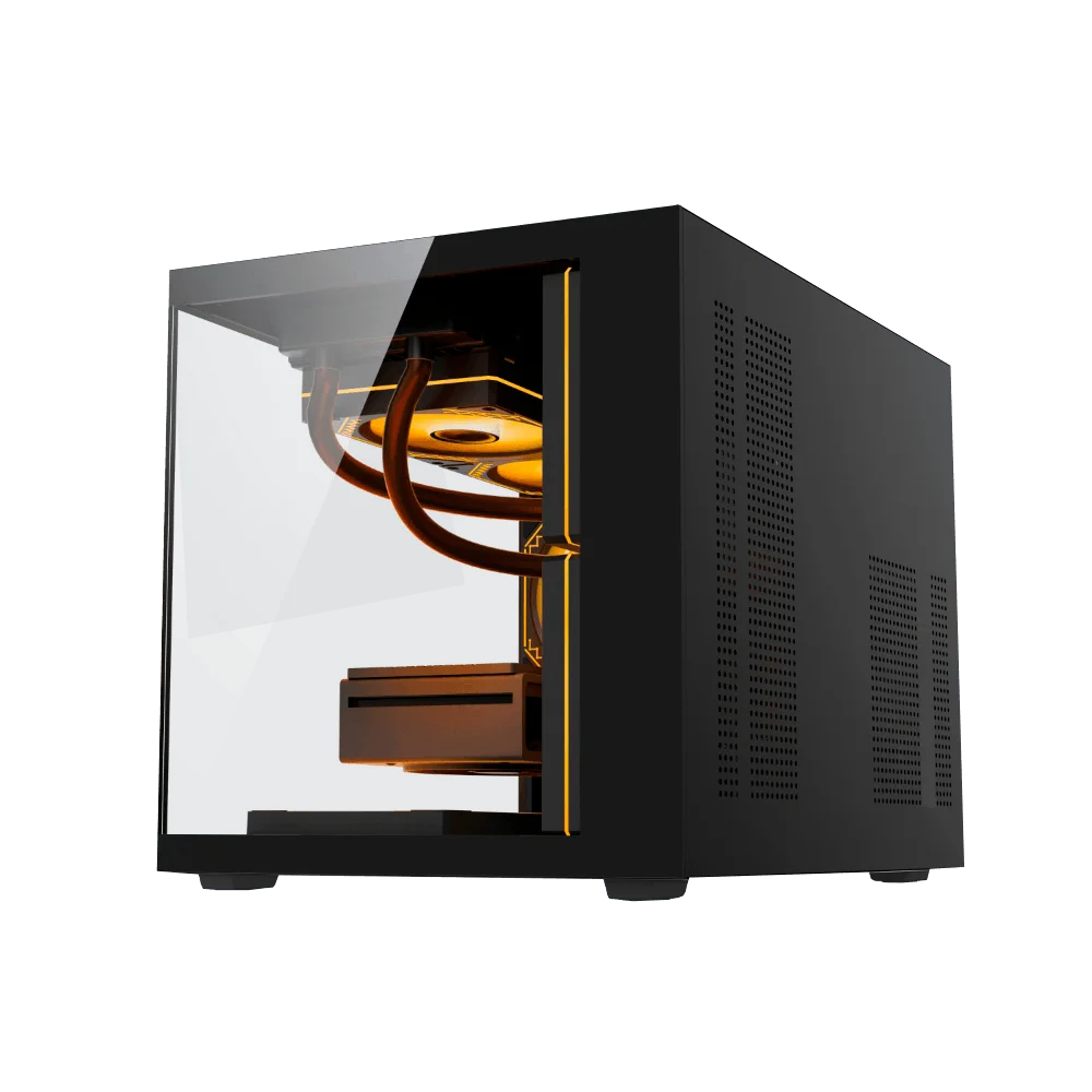 Gabinete Gamer Duex Aquario, Mid-tower, Lateral E Frontal De Vidro, Preto, Sem Fans - Dxga325bk