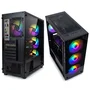 GABINETE GAMER PRETO MID TOWER COM 4 FANS RGB RAIBOW ATX MICRO ATX VIDRO FRONTAL E LATERAL