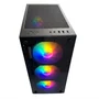 GABINETE GAMER PRETO MID TOWER COM 4 FANS RGB RAIBOW ATX MICRO ATX VIDRO FRONTAL E LATERAL